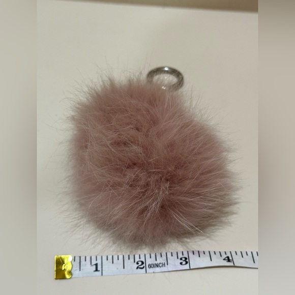 FENDI Pink Fox Fur Rabbit Fur Bag Charm Keychain - Picture 7 of 8